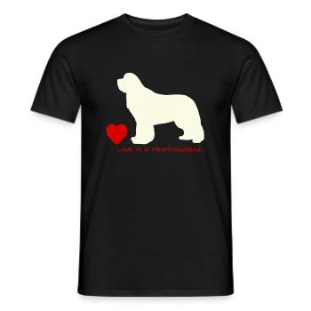 Love is a Newfoundland 013 - Männer T-Shirt - Schwarz - Vorne - AI Model Male 178 light (178cm)