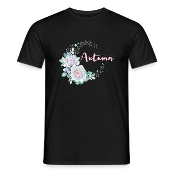 Für Autumn - Männer T-Shirt - Schwarz - Vorne - AI Model Male 178 light (178cm)