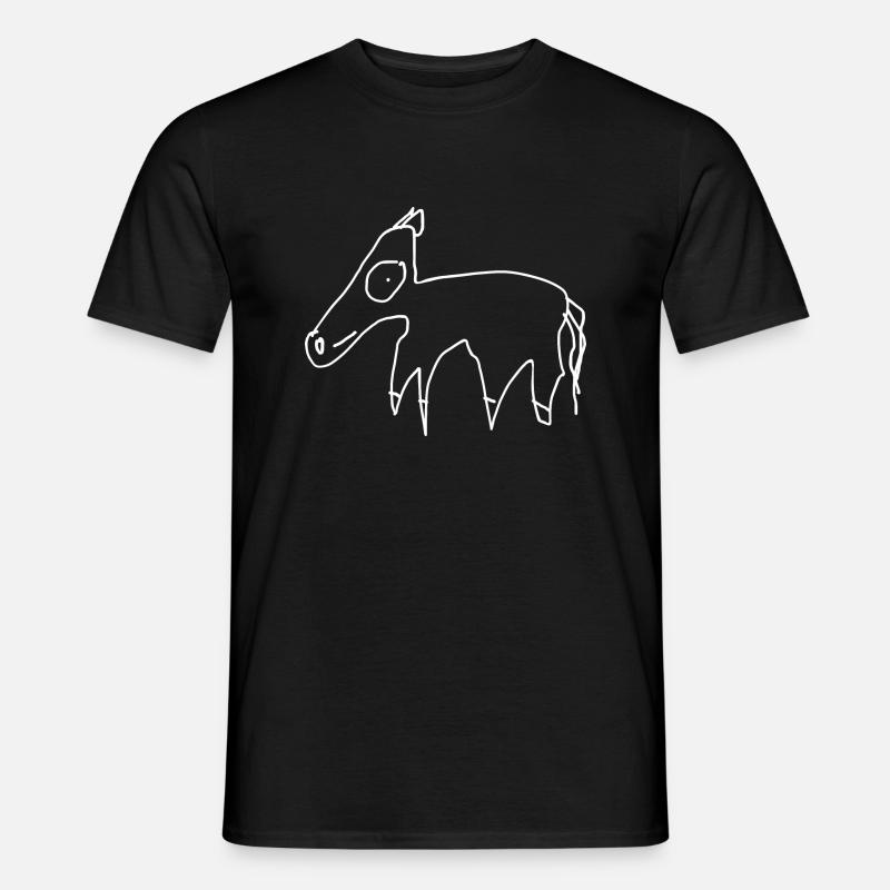 Pferd Tier - Männer T-Shirt - Schwarz