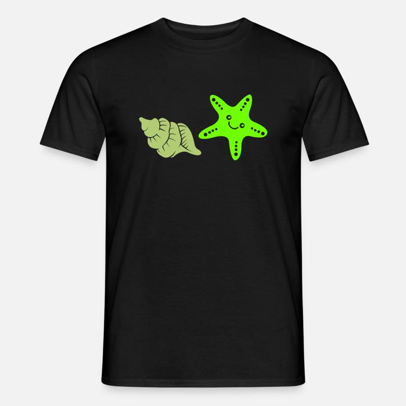 seestern muschel - Männer T-Shirt - Schwarz