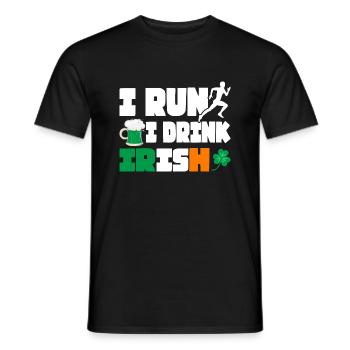 Je cours. Je bois. Irlandais. - T-shirt homme - noir - Devant - AI Model Male 178 light (178cm)