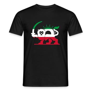 Shir o Khorshid - Conception persane (iran) - T-shirt homme - noir - Devant - AI Model Male 178 light (178cm)