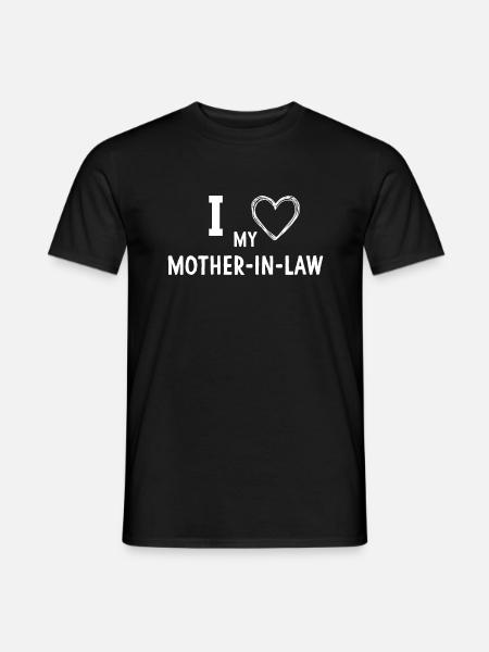 I Heart Love My Mother in law Funny Sarcastic - Men's T-Shirt - black