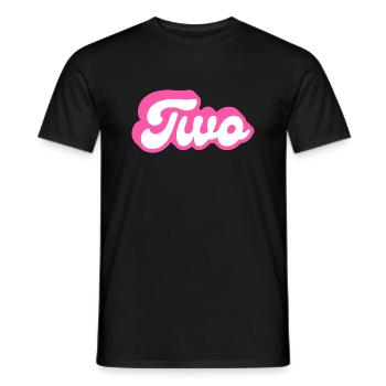 Zwei Geburtstage - 2. Geburtstag Retro Pink - Männer T-Shirt - Schwarz - Vorne - AI Model Male 178 light (178cm)