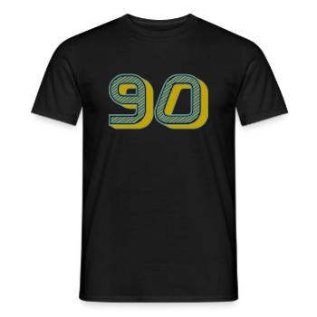 90. 90 ANS. 90e ANNIVERSAIRE. ANNIVERSAIRE 90 ANS. - T-shirt homme - noir - Devant - AI Model Male 178 light (178cm)