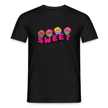 Cupcakes mignons - T-shirt homme - noir - Devant - AI Model Male 178 light (178cm)