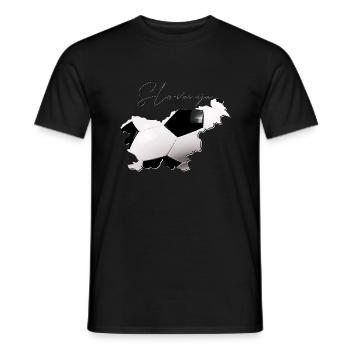 Slowenien Landkarte umrahmt echten Fußball SI - Männer T-Shirt - Schwarz - Vorne - AI Model Male 178 light (178cm)