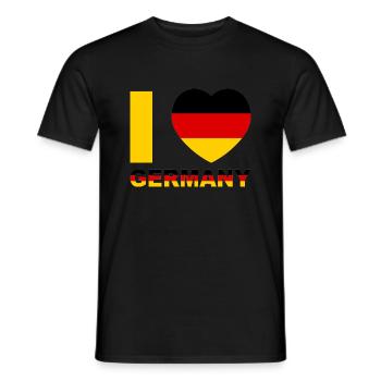 J’aime l’Allemagne Drapeau Coeur - T-shirt homme - noir - Devant - AI Model Male 178 light (178cm)