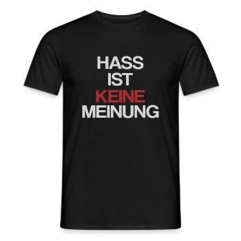 Hass ist keine Meinung | Gegen Rechts - Männer T-Shirt - Schwarz - Vorne - AI Model Male 178 light (178cm)