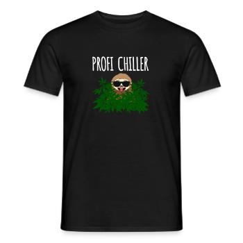 Profi Chiller Faultier Cannabis - Männer T-Shirt - Schwarz - Vorne - AI Model Male 178 light (178cm)