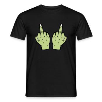 Main du majeur - T-shirt homme - noir - Devant - AI Model Male 178 light (178cm)