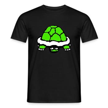tortue cachée timide sourire drôle - T-shirt homme - noir - Devant - AI Model Male 178 light (178cm)