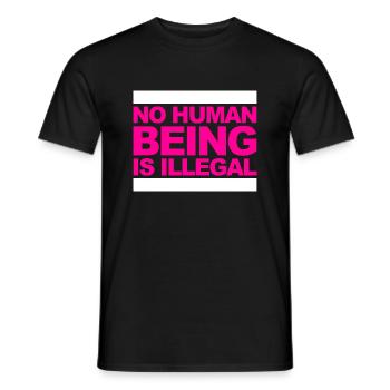 no human is illegal - The Original - Men's T-Shirt - black - Front - AI Model Male 178 light (178cm)