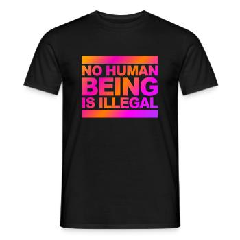 no human is illegal - The Original - Men's T-Shirt - black - Front - AI Model Male 178 light (178cm)