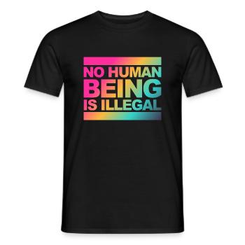 no human is illegal - The Original - Männer T-Shirt - Schwarz - Vorne - AI Model Male 178 light (178cm)