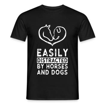 Pferde Hunde - Männer T-Shirt - Schwarz - Vorne - AI Model Male 178 light (178cm)