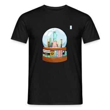 New York Broadway Schneekugel Lustiges Geschenk - Männer T-Shirt - Schwarz - Vorne - AI Model Male 178 light (178cm)
