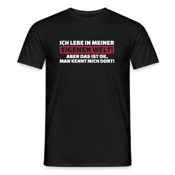 Eigene Welt - Männer T-Shirt - Schwarz - Vorne - AI Model Male 178 light (178cm)