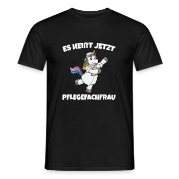 Altenpflege Krankenpflege Pflegekraft Einhorn - Männer T-Shirt - Schwarz - Vorne - AI Model Male 178 light (178cm)