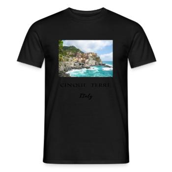 Cinque Terre - Italy - Männer T-Shirt - Schwarz - Vorne - AI Model Male 178 light (178cm)