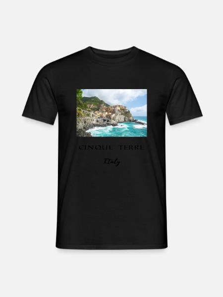 Cinque Terre - Italy - Männer T-Shirt - Schwarz