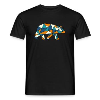 Bear Grizzly Polar Bear Geometry - Men's T-Shirt - black - Front - AI Model Male 178 light (178cm)
