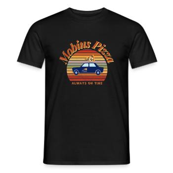 Mobius Pizza Always on time - Men's T-Shirt - black - Front - AI Model Male 178 light (178cm)