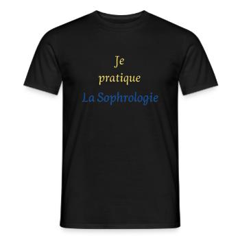 Je pratique La sophrologie - T-shirt homme - noir - Devant - AI Model Male 178 light (178cm)