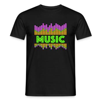 Music Equalizer LED Lights Rhythm Dance Stereo - Men's T-Shirt - black - Front - AI Model Male 178 light (178cm)