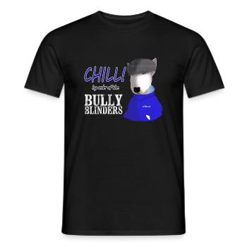 Bull Terrier Chill Parodie - Männer T-Shirt - Schwarz - Vorne - AI Model Male 178 light (178cm)
