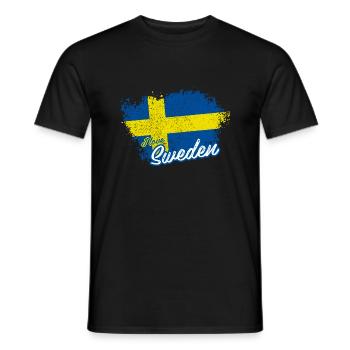 J'aime la Suède - T-shirt homme - noir - Devant - AI Model Male 178 light (178cm)