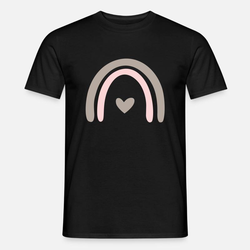 Regenbogen Herz - Männer T-Shirt - Schwarz