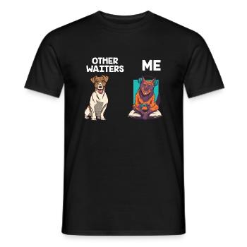 Funny Cute Dog Other Waiters Me - Männer T-Shirt - Schwarz - Vorne - AI Model Male 178 light (178cm)