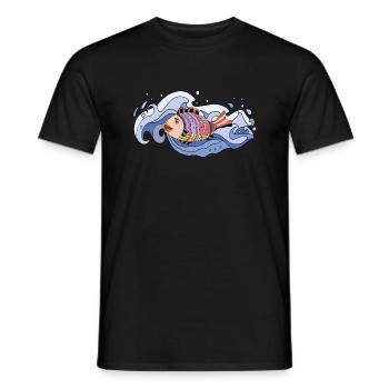 Poisson - T-shirt homme - noir - Devant - AI Model Male 178 light (178cm)