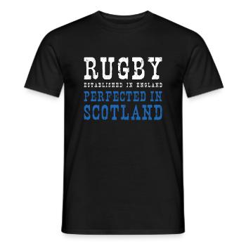 Rugby perfectionné en Ecosse Rugby - T-shirt homme - noir - Devant - AI Model Male 178 light (178cm)