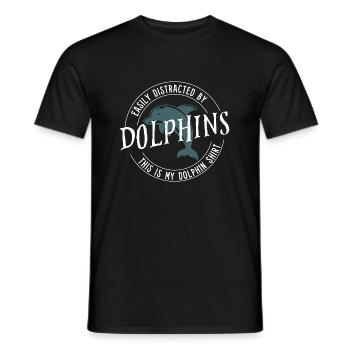 Mignon dauphins Animaux marins Animaux sauvages - T-shirt homme - noir - Devant - AI Model Male 178 light (178cm)