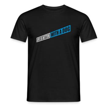 better with a dog - Men's T-Shirt - black - Front - AI Model Male 178 light (178cm)