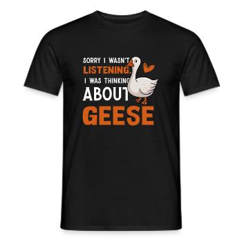 Thinking About Geese Bird Nature - Men's T-Shirt - black - Front - AI Model Male 178 light (178cm)