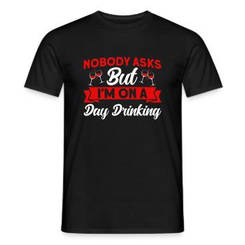 Party Strand Weingläser Trinken Geschenk - Männer T-Shirt - Schwarz - Vorne - AI Model Male 178 light (178cm)