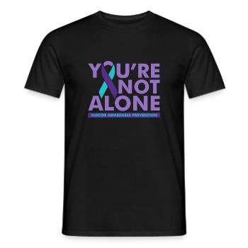 You Are Not Alone Suicide Awareness - Men's T-Shirt - black - Front - AI Model Male 178 light (178cm)