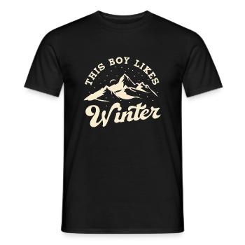 Un garçon aime l'hiver, une saison d'hiver - T-shirt homme - noir - Devant - AI Model Male 178 light (178cm)
