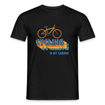 Le cyclisme comme cardio-ironique, expression - T-shirt homme - noir - Devant - AI Model Male 178 light (178cm)