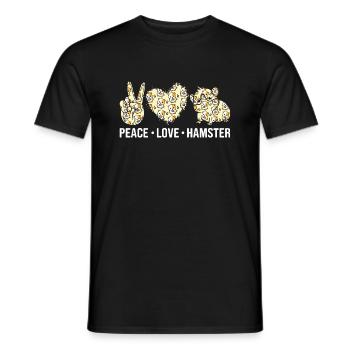 Frieden Liebe Hamster - Männer T-Shirt - Schwarz - Vorne - AI Model Male 178 light (178cm)