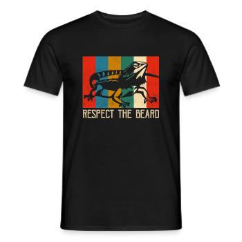Respect The Beard Reptile Lizard Lover - T-shirt homme - noir - Devant - AI Model Male 178 light (178cm)