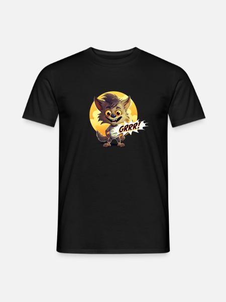 Happy Werwolf - Männer T-Shirt - Schwarz