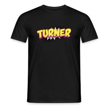 Turner Benutzerdefinierter Name Comic-Buch-Stil Pop-Art, - Männer T-Shirt - Schwarz - Vorne - AI Model Male 178 light (178cm)