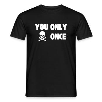 YOLO - Du lebst nur einmal - Der Tod - Männer T-Shirt - Schwarz - Vorne - AI Model Male 178 light (178cm)