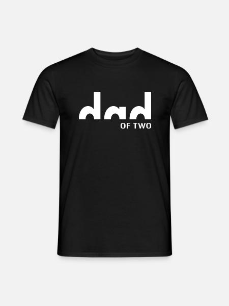 Vater Vatertag Dad of two Eltern - Männer T-Shirt - Schwarz