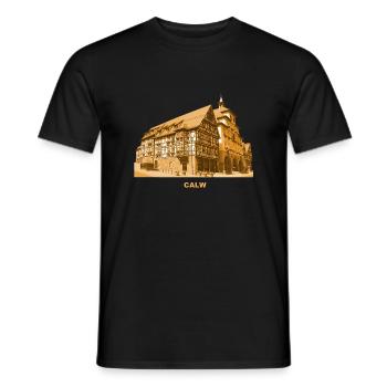 Calw Town Hall Black Forest Baden-Württemberg - Men's T-Shirt - black - Front - AI Model Male 178 light (178cm)