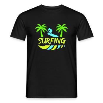 surfing - Männer T-Shirt - Schwarz - Vorne - AI Model Male 178 light (178cm)